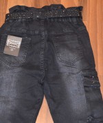 Чёрные,Джинсовые брюки Mom на высокой талии, для девочек оптом, Размеры 134-164 см .Фирма GRACE.Венгрия